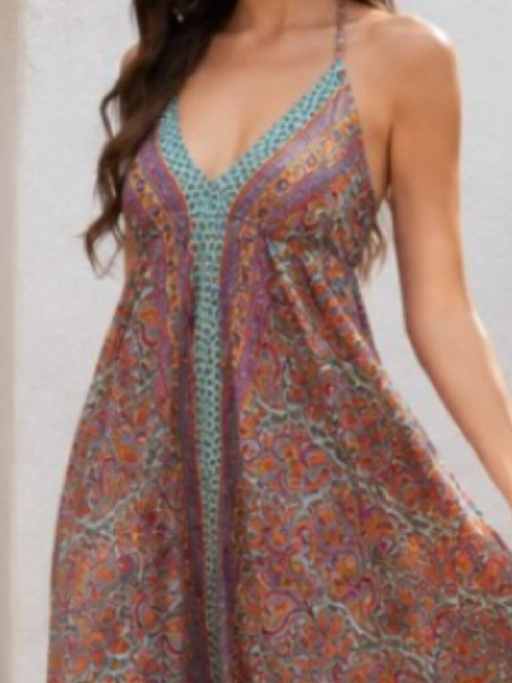 ADLG Bohemian Silk Halter Neck Dress Silk NWT